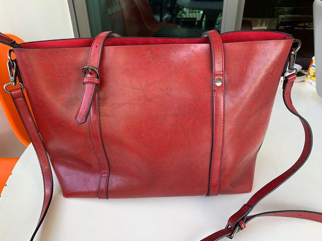 Sale Red Leather bag near new