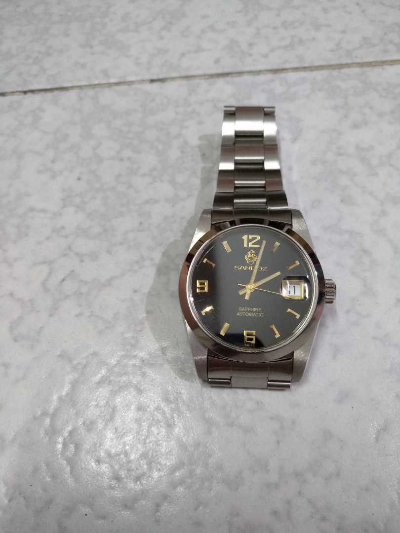 SANDOZ SAPPHIRE CRYSTAL AUTOMATIC WATCH