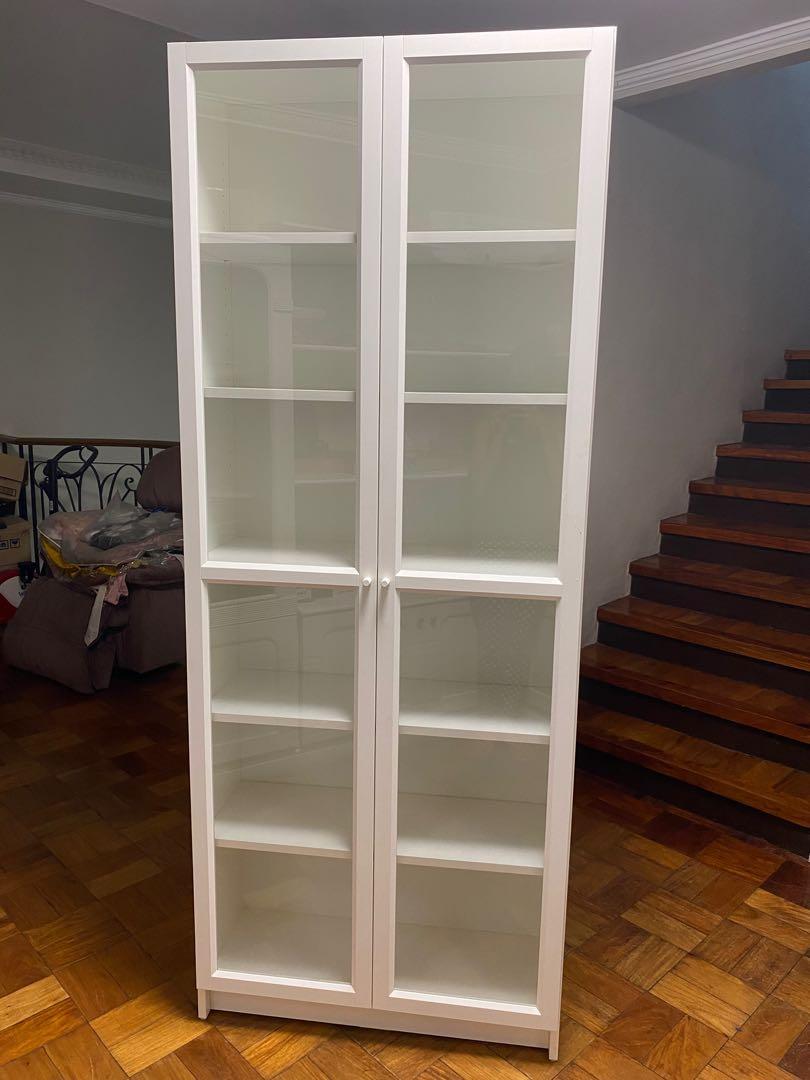 IKEA Billy Oxberg Bookcase w Glass Doors Furniture Home Living