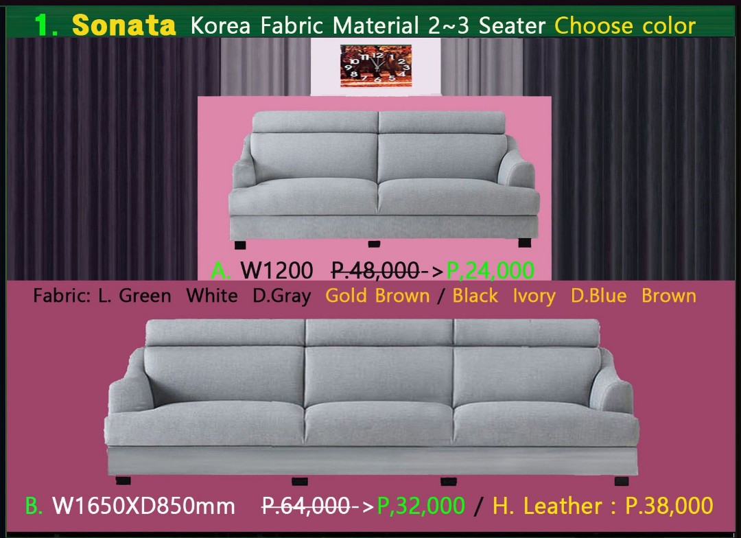SONATA sofa (korea fabric material), Furniture & Home Living, Furniture