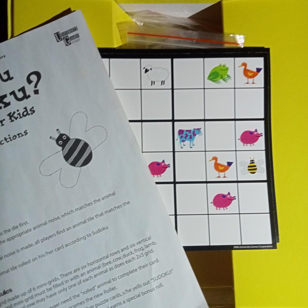 Sudoku- games for kids (Category: Board Games & Puzzles) located in Abucay. Submitted by kklpp (Listing ID 1169298934, Image 2). Description: - from Australia - mechanics of the game is inside..