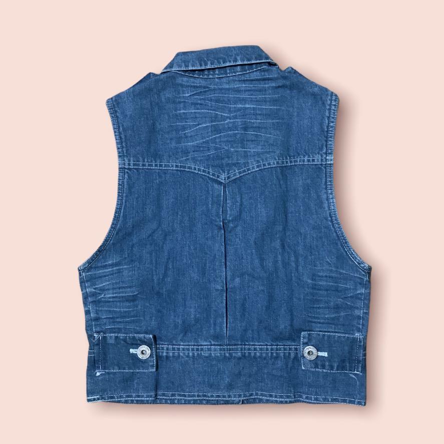 Thrift Denim Vest Vintage, Fesyen 