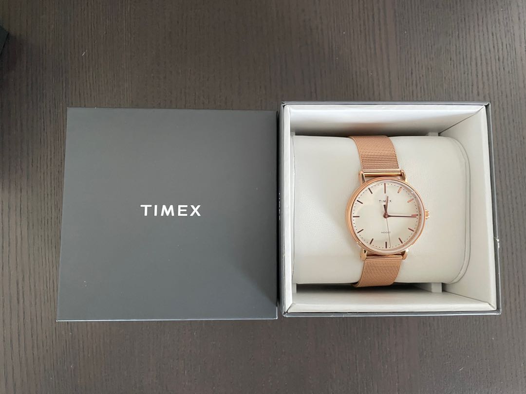 Timex Fairfield Natural Dial Stainless Steel Ladies Watch