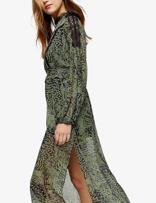 Topshop long green sale dress