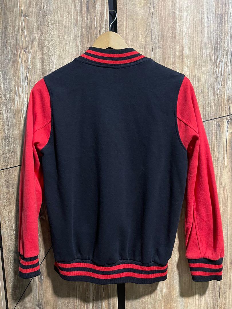 Red and discount black baseball jacket
