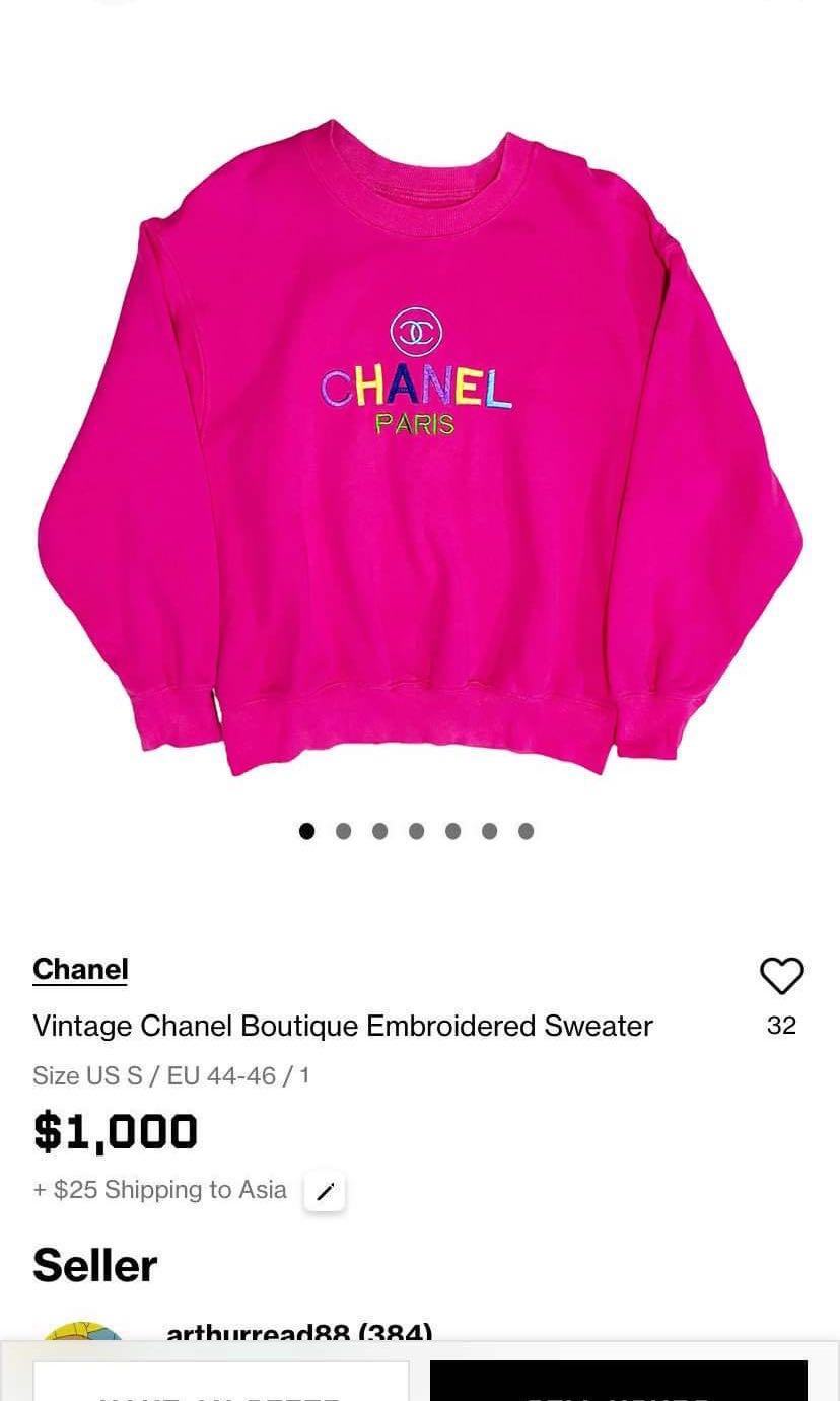 embroidered chanel sweatshirt