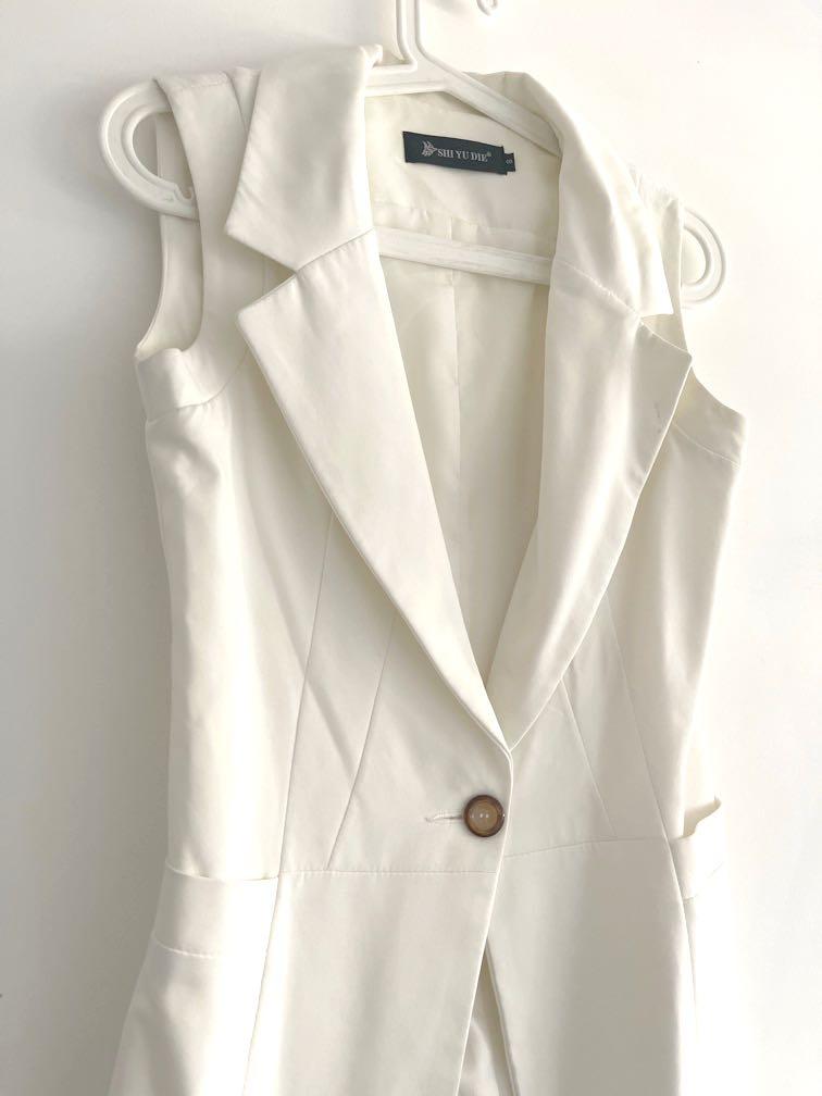 White vest hotsell with buttons