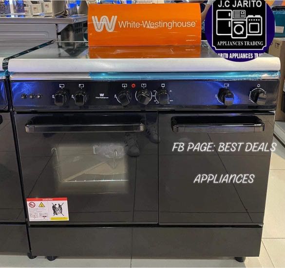 WHITE WESTINGHOUSE GAS RANGE 90cm with Gas Compartment, TV & Home