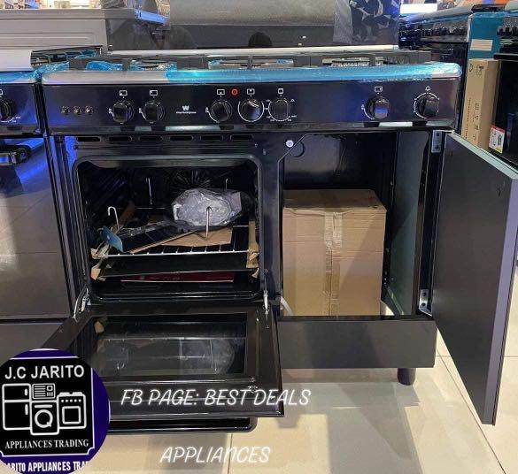 WHITE WESTINGHOUSE GAS RANGE 90cm with Gas Compartment, TV & Home