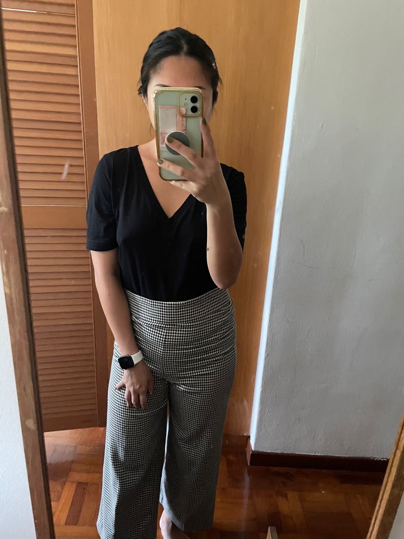 Checked discount pants zara