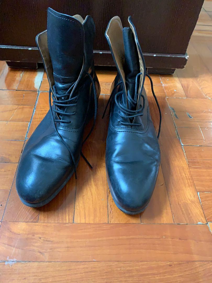 Zara Man Leather Boots UK7, 男裝, 鞋, 靴- Carousell