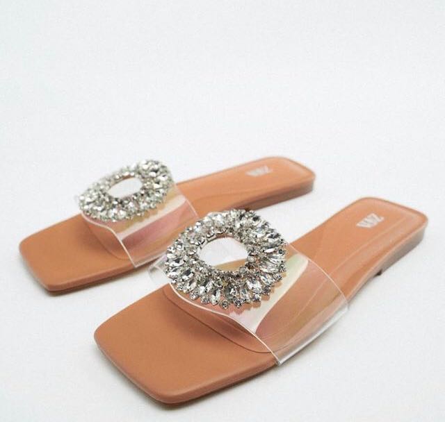 zara jeweled sandals