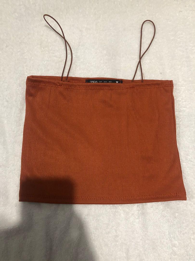 Zara Strappy Crop Top, Women's Fashion, Tops, Sleeveless on Carousell