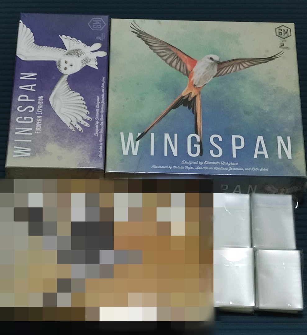 (100 Authentic) Wingspan + European + sleeves board game, Hobbies