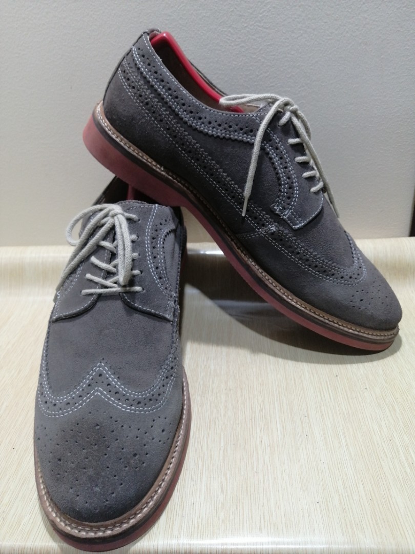 Suede Leather Wingtip Oxford Shoes 