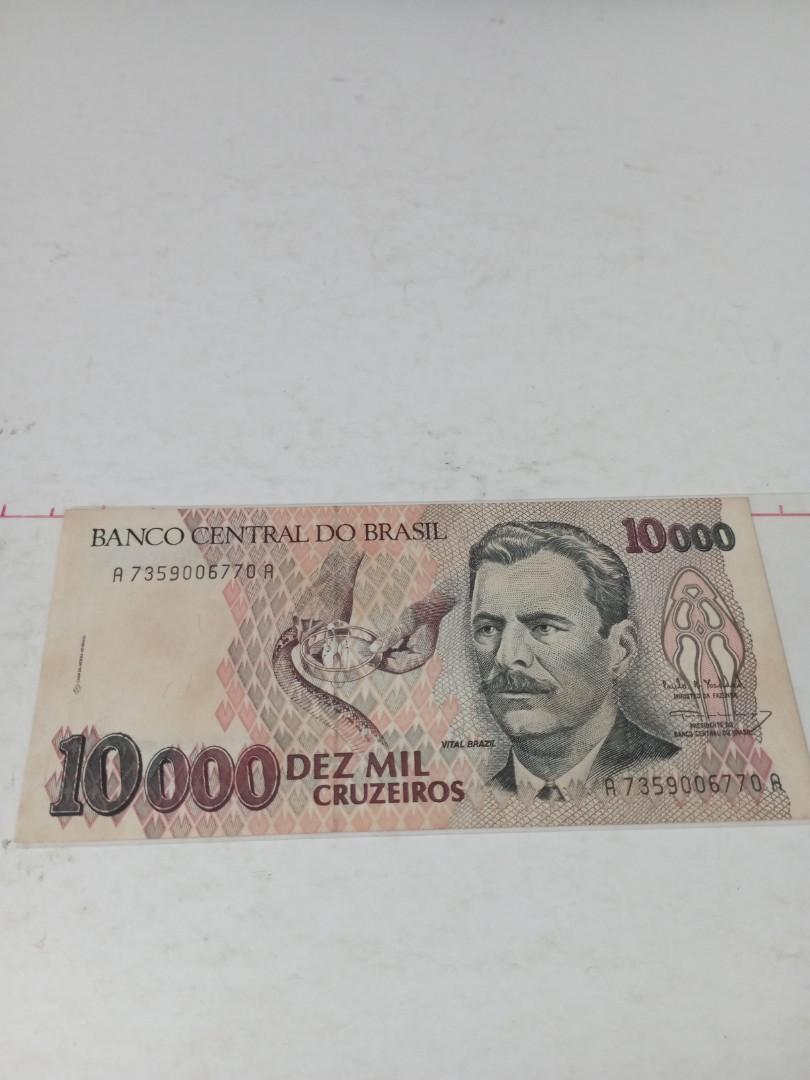 1990-93 巴西10,000 紙幣, 興趣及遊戲, 收藏品及紀念品, 錢幣- Carousell