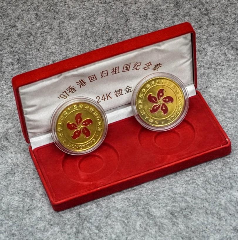 罕見1997年香港回歸祖國紀念章- 24k鍍金, 興趣及遊戲, 收藏品及