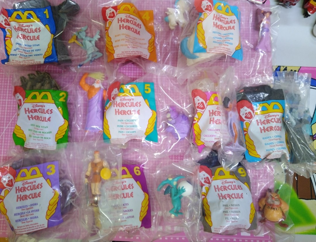 McDonald’s 1997 Complete Set Of 8 Hercules Happy Meal Toys New In Package 