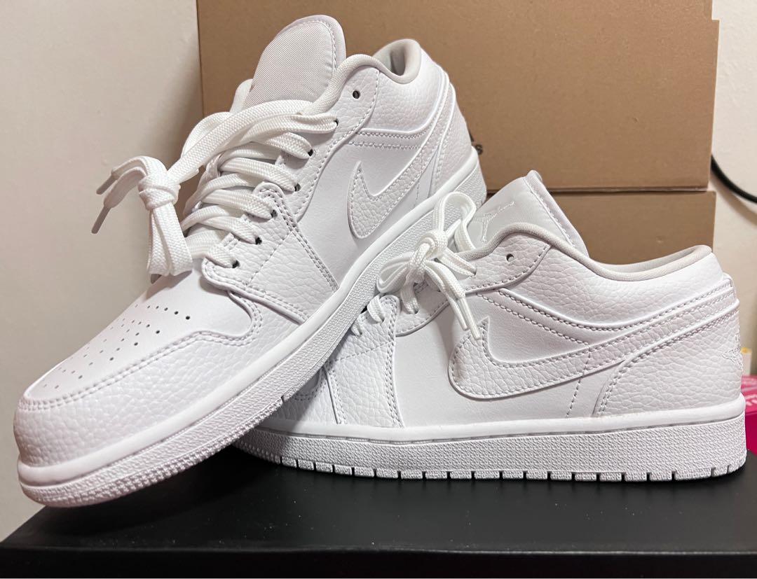 Nike air jordan 1 retro low triple white discount