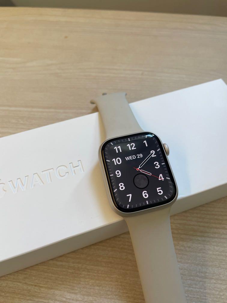 99% new Apple watch series 7 starlight aluminum 45mm wifi, 手提