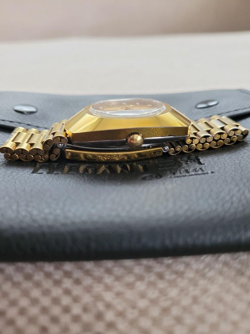 Automatic Rado Diastar Gold (Category: Luxury Watches) located in Manila. Submitted by closetzoneph (Listing ID 1169576356, Image 3). Description: Automatic Rado Diastar Gold P20,000 Description: - All original watch head & signed crown - Scratch resistant sapphire glass - Rado steel bracelet (approx 7 inches) - Day Date at 6'oclock (Quickset) - Approx 35 x 42mm (lug to lug w/o crown) 18mm lug width Movement: - Swiss made movement - Very good run