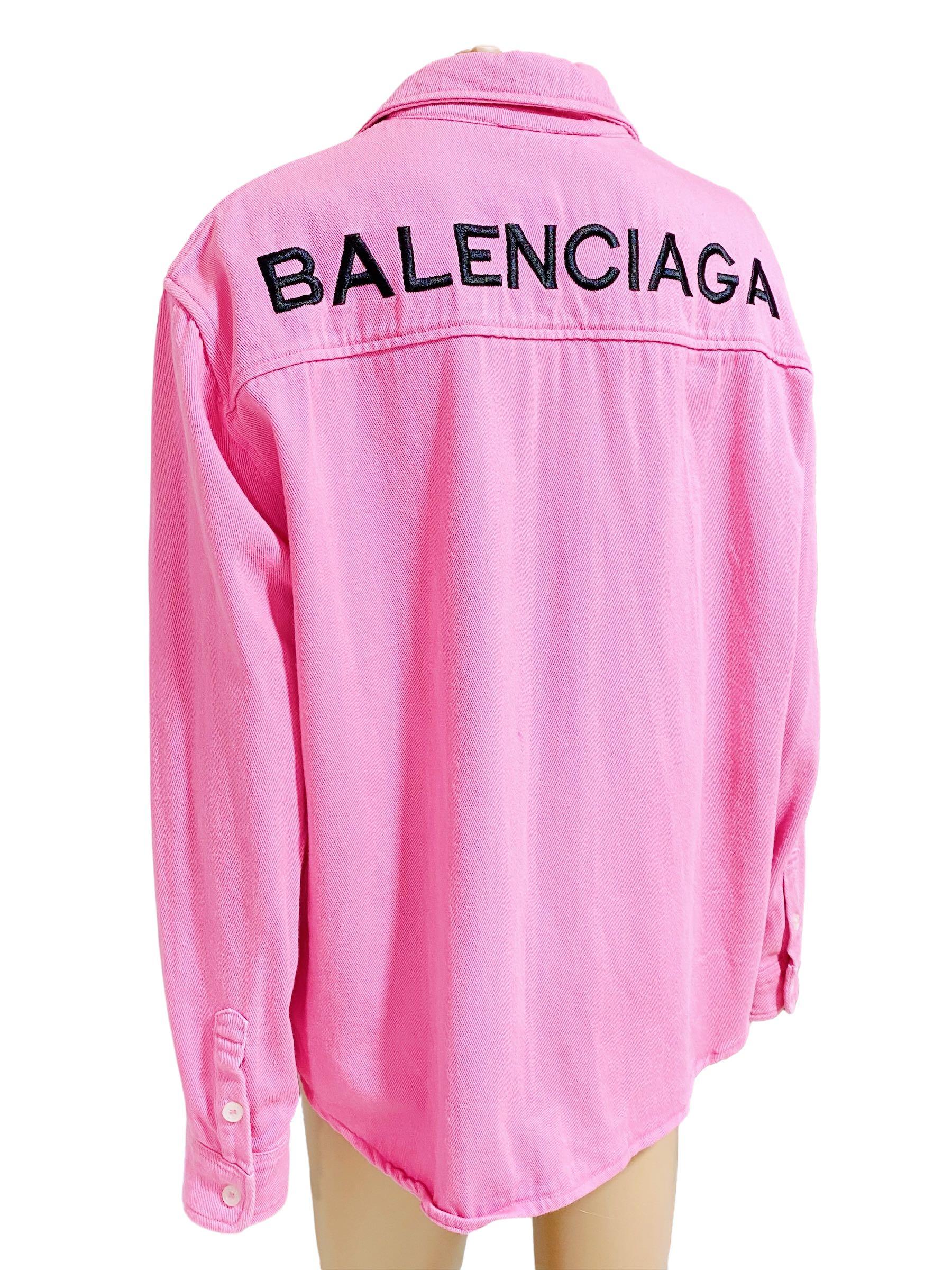 ⚜️Balenciaga Shirt Pink Faded Denim 