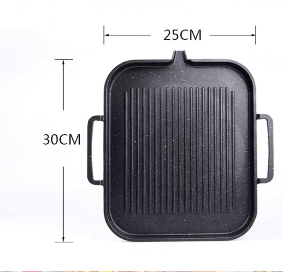 Portable Korea BBQ Butane Gas Stove Stone Grill Pot Non Stick Coated