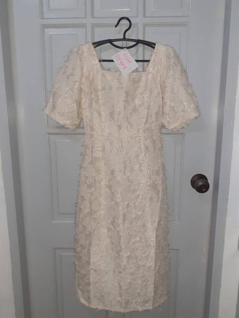 Beige Long Dress Graduation or formal events