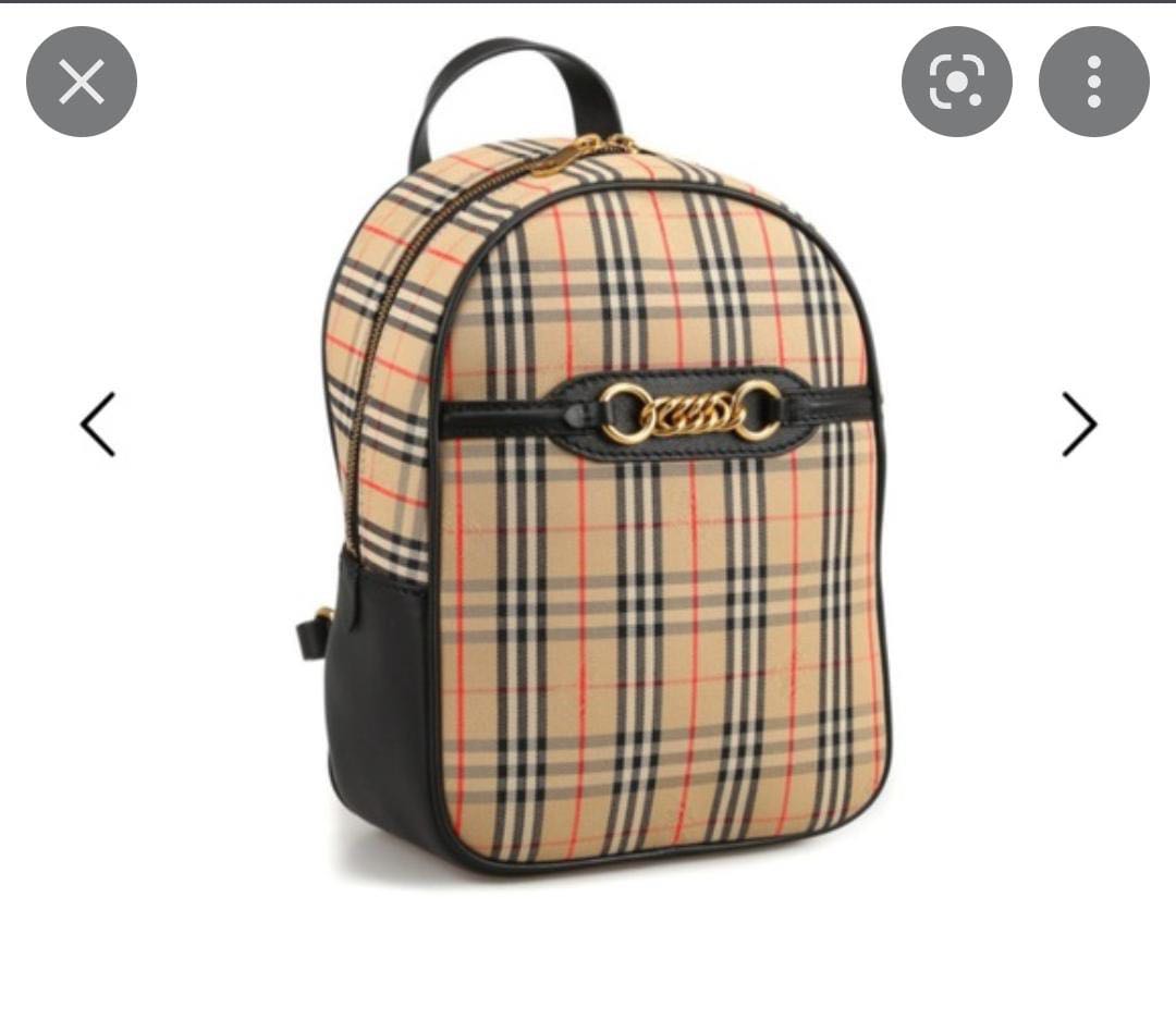 Burberry checked backpack with chain logo Luxury Bags Wallets