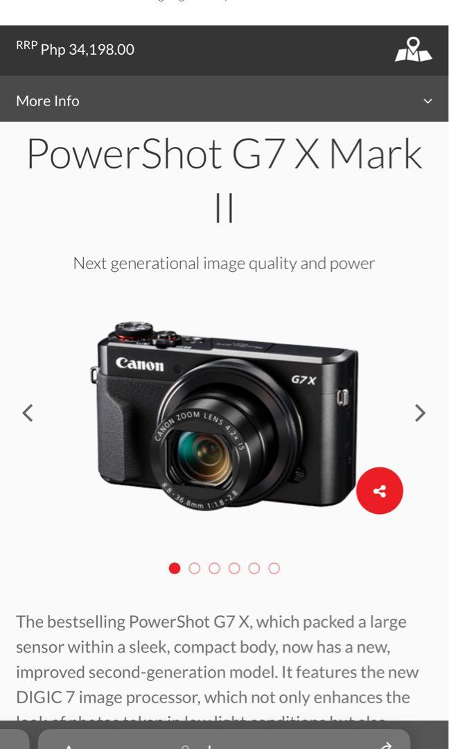 Canon G7X Mark II Mirrorless WIFI NfC Tilt Touch Screen Camera 2021