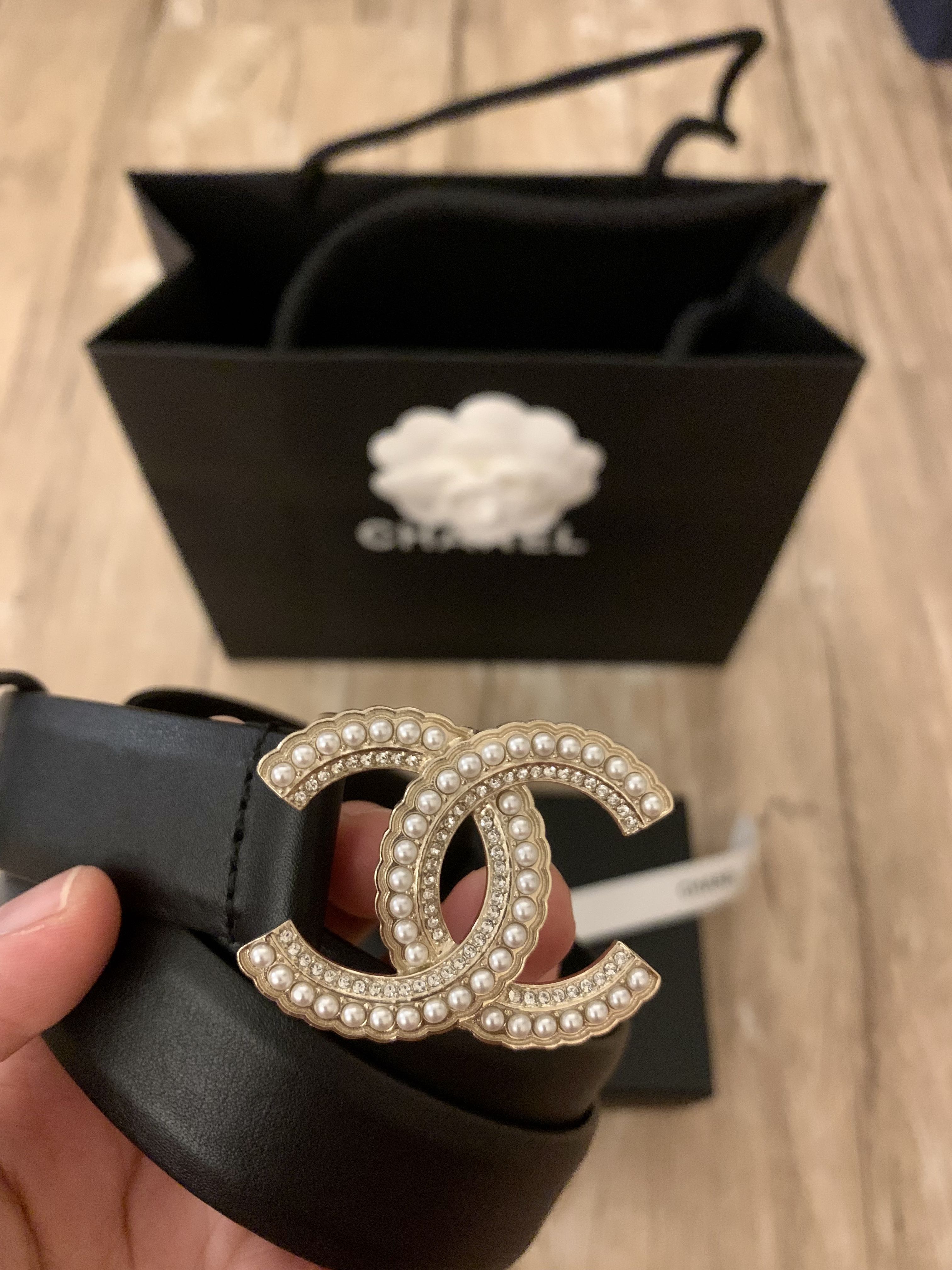 Chanel clearance pearl belt