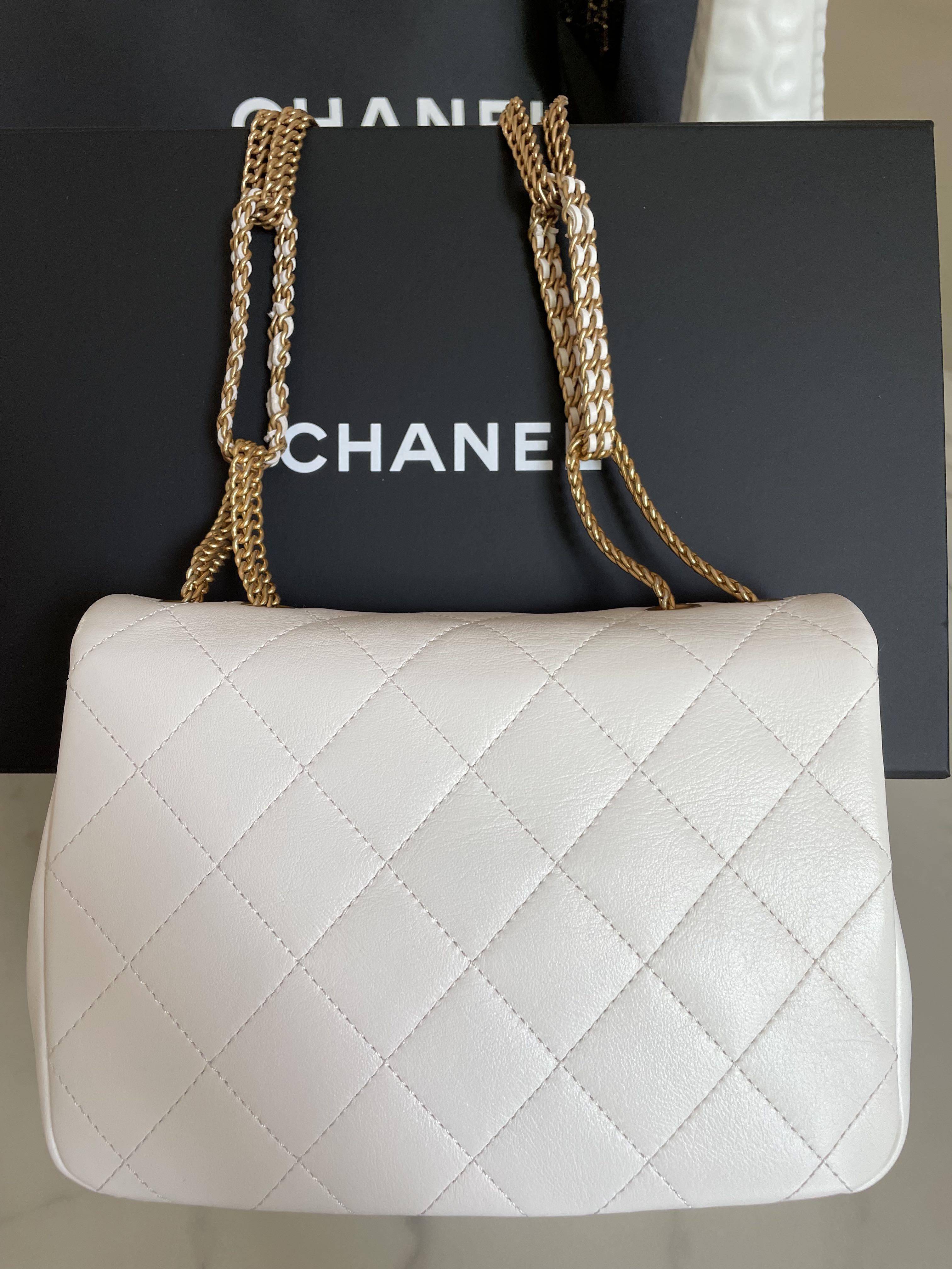 White chanel chain bag best sale