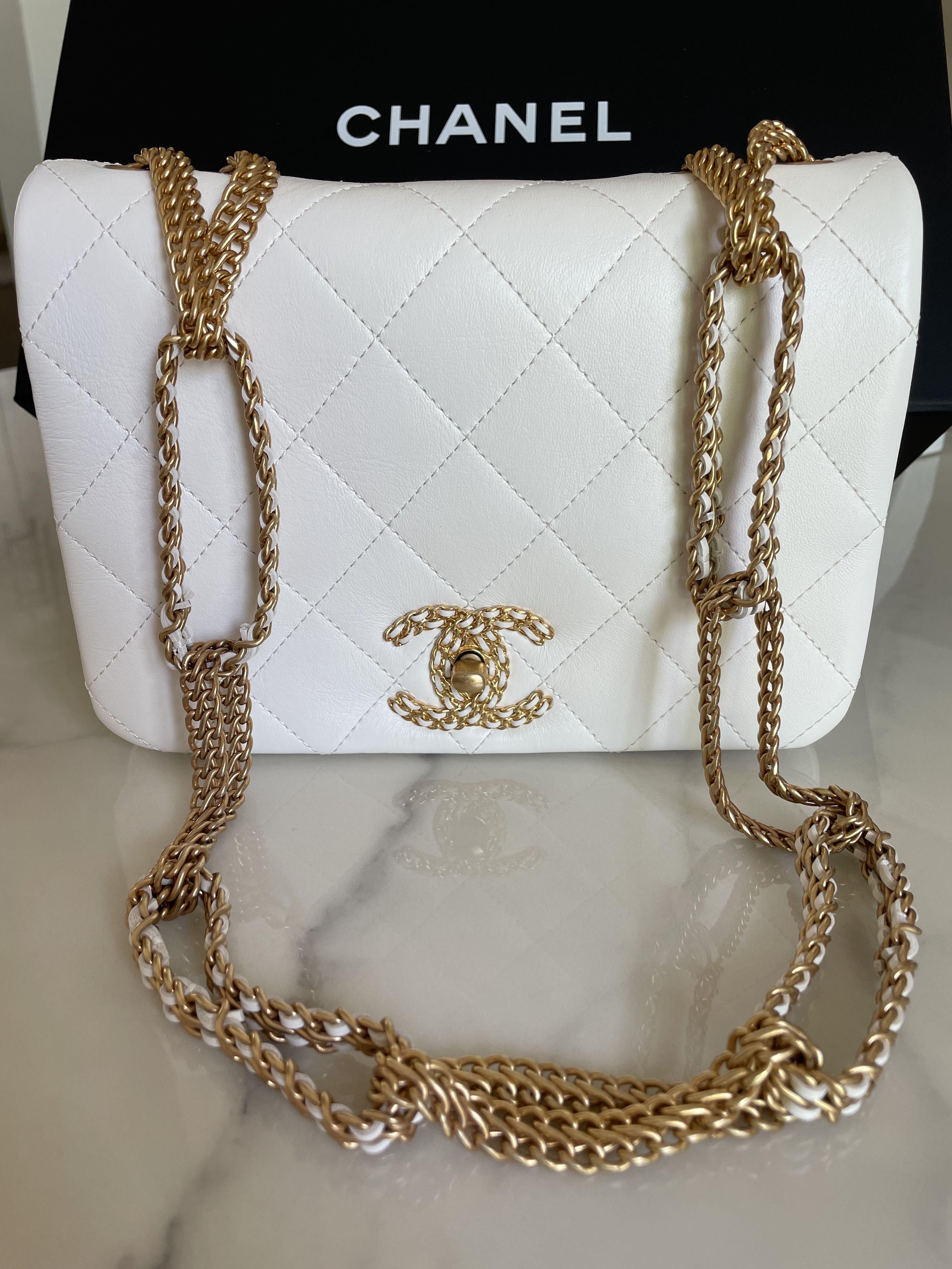All white chanel clearance bag