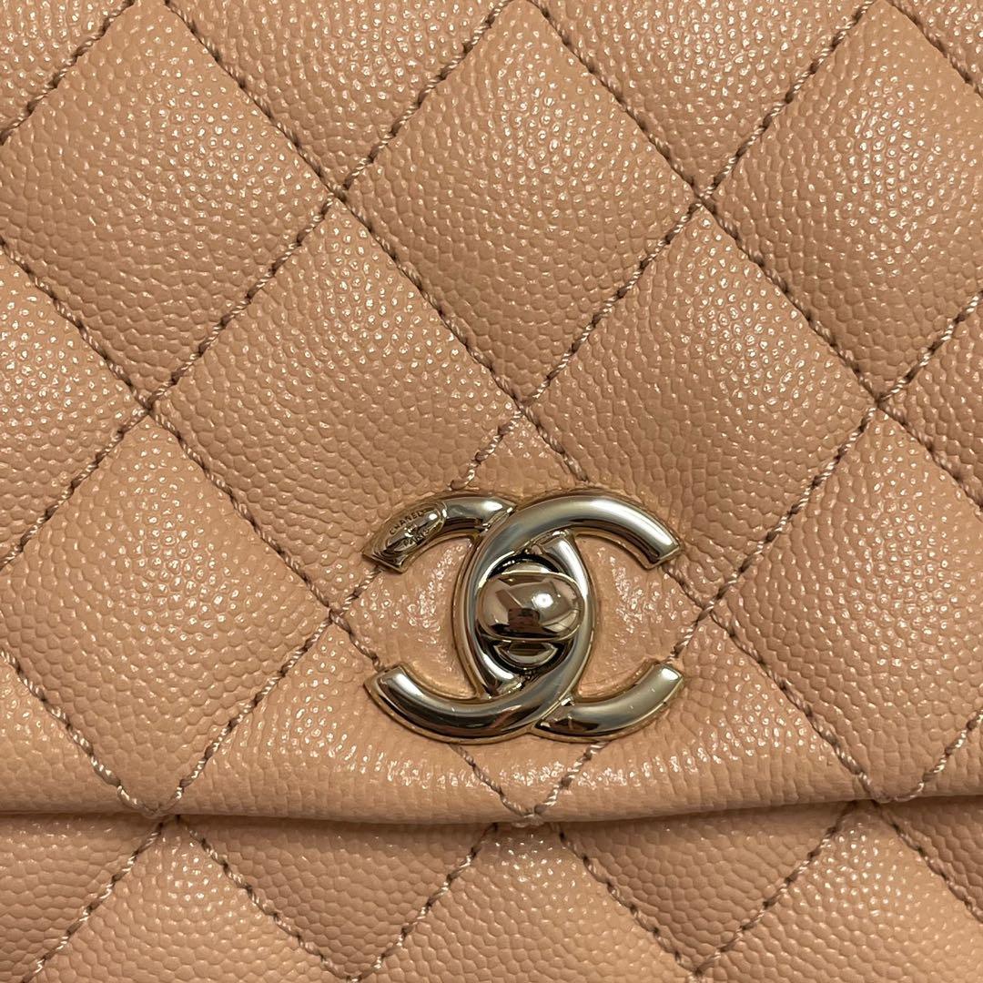 Chanel mini coco handle beige color, 名牌, 手袋及銀包- Carousell