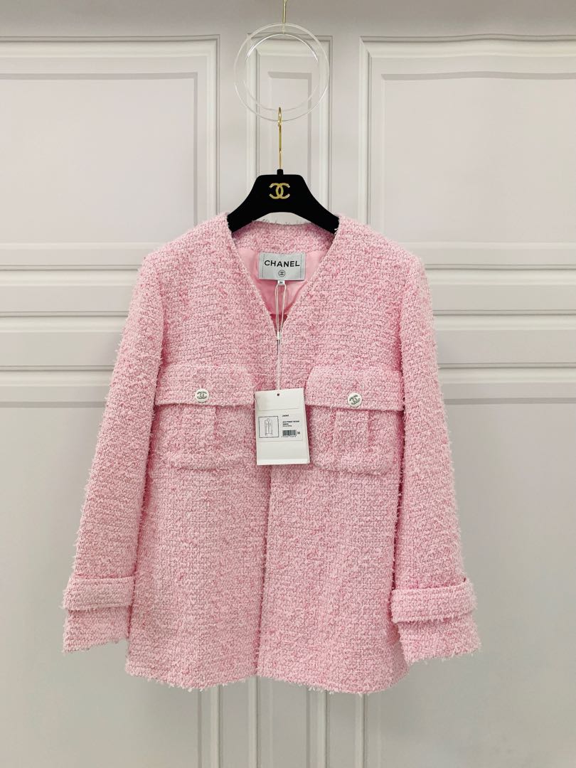 CHANEL pink silk 2017 PARIS CUBA Blazer Jacket 36 XS 17C For Sale at 1stDibs