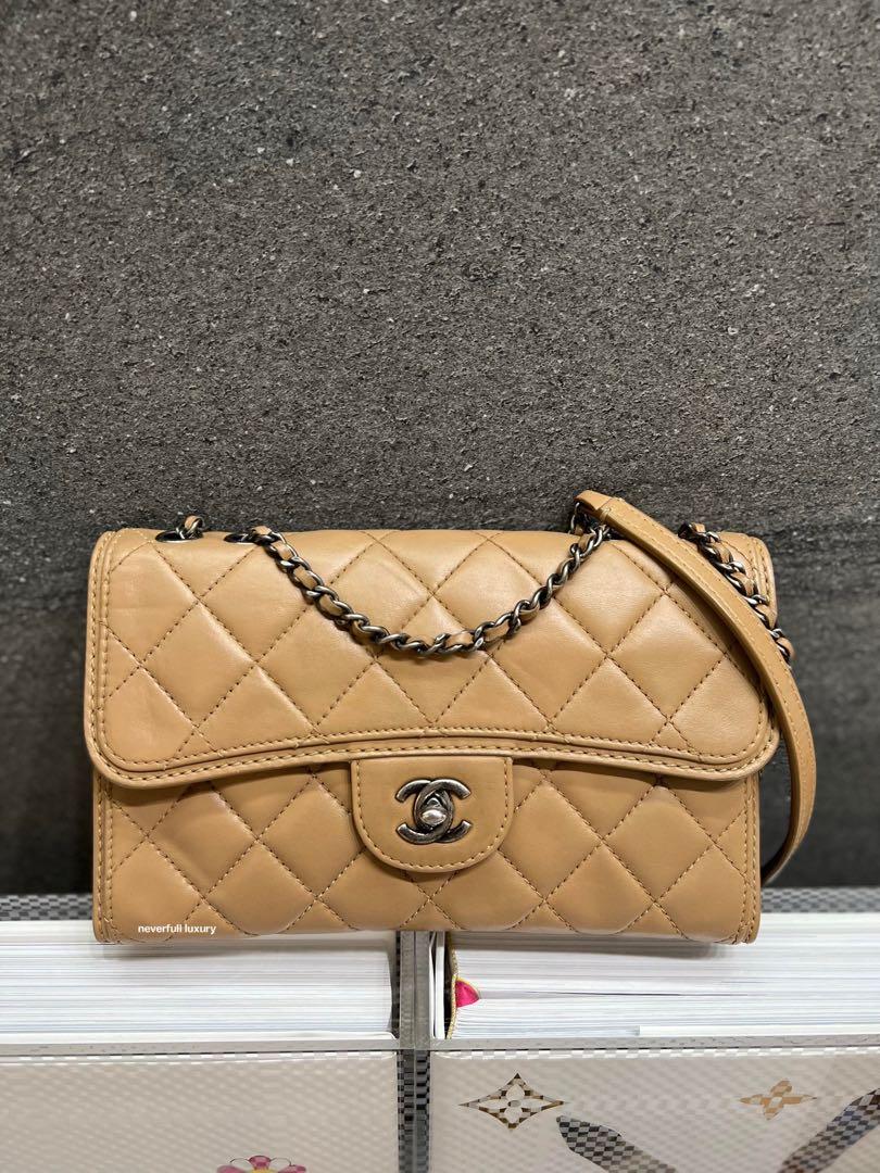 CHANEL Lambskin Quilted Wallet On Chain WOC Black 1251139