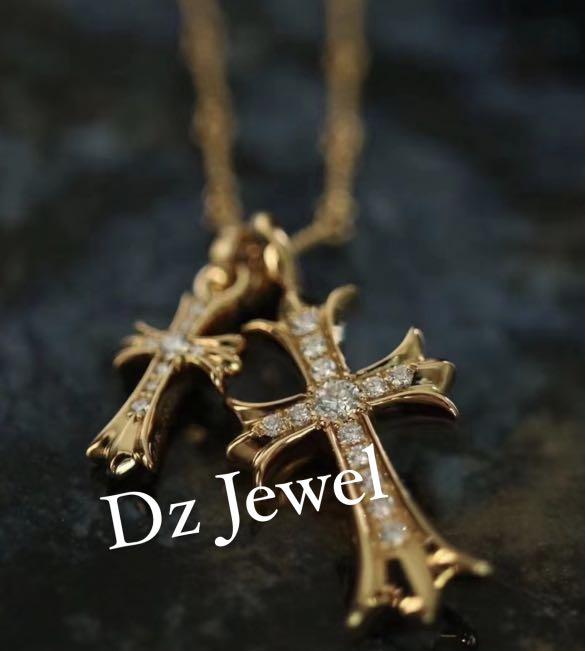 Pre-Owned Chrome Hearts 22k Yellow Gold and Diamond Dog Tag Pendant...  (€4.245) ❤ liked … | Gold chain with pendant, Gold crucifix necklace,  Diamond cross necklaces