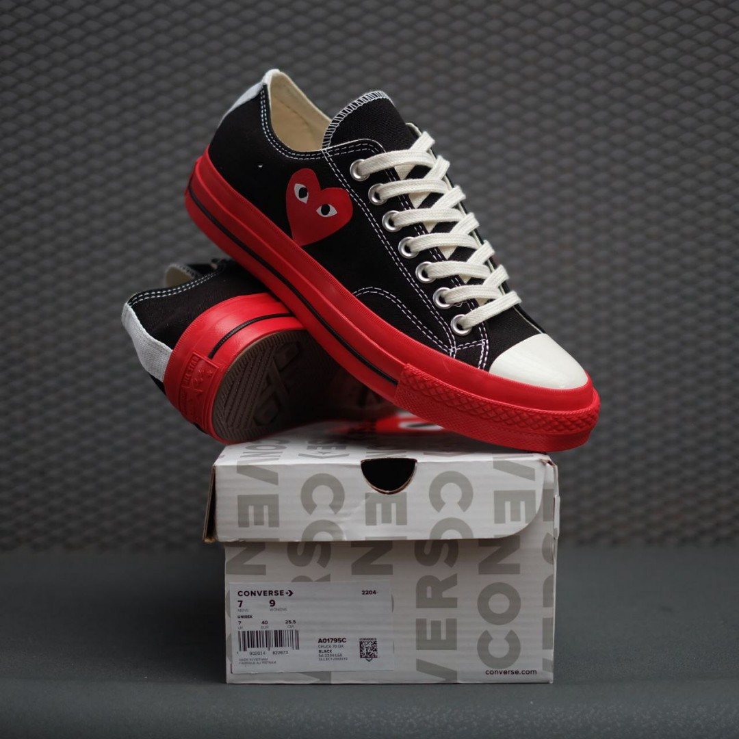 black converse red sole