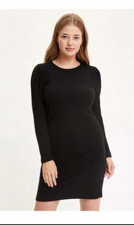 Defacto Black Long Sleeve Mini Dress