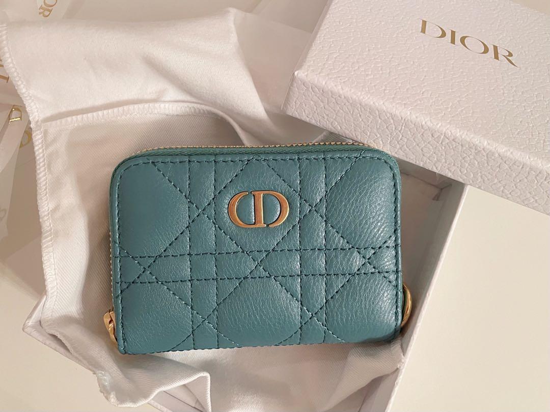 DIOR CARO DETACHABLE CARD HOLDER / WALLET - Azure Blue, 女裝, 手袋