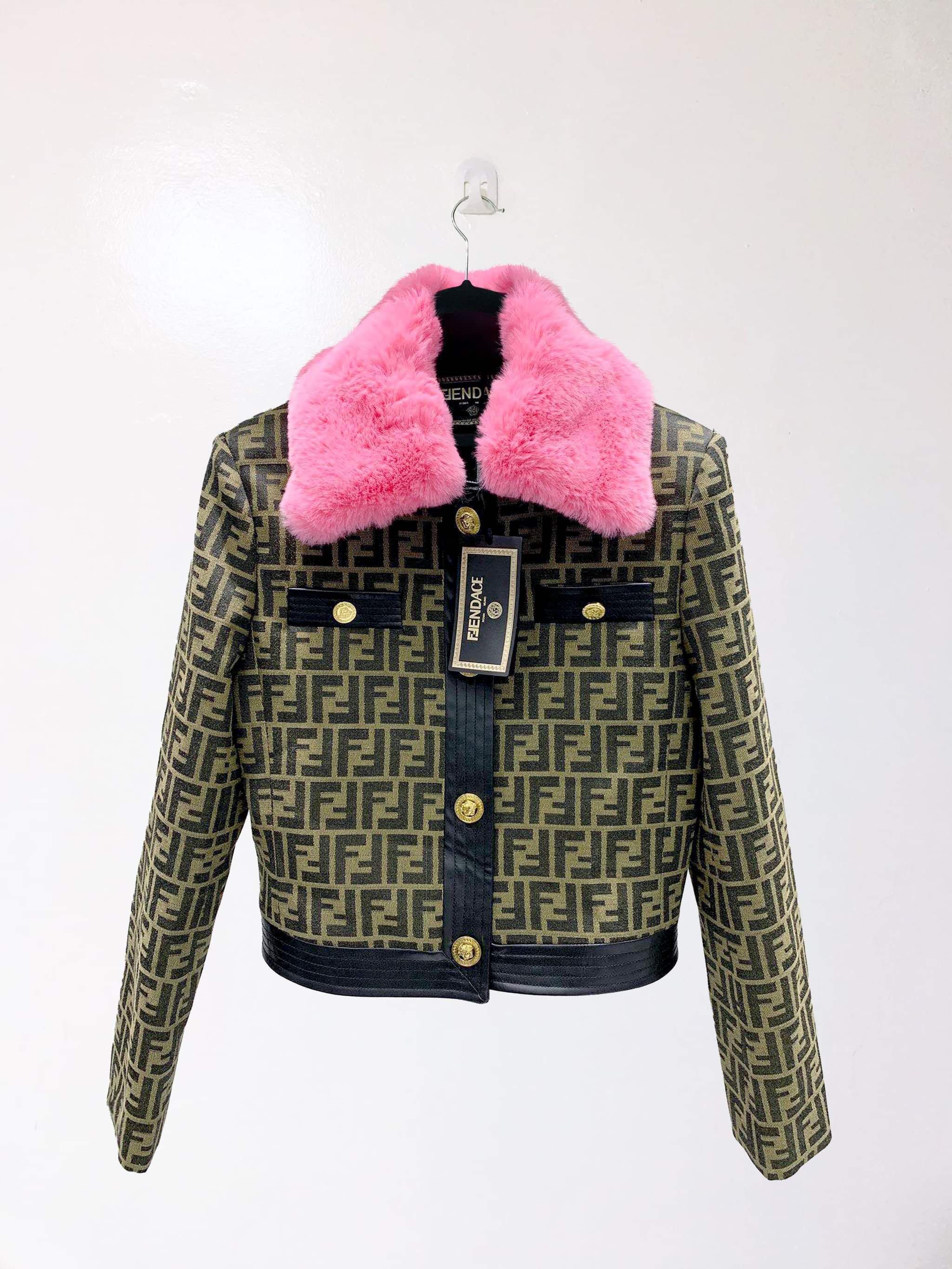 Fendi x Versace FF Runway Faux Faur Jacket Luxury Apparel on Carousell