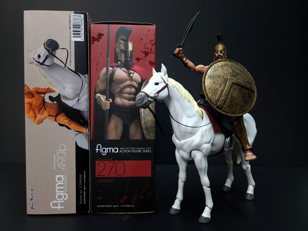 Figma 270 & 490b - King Leonidas & Horse V2.0 ( not SHF Revoltech SHM  MonsterArts Mafex Mezco )