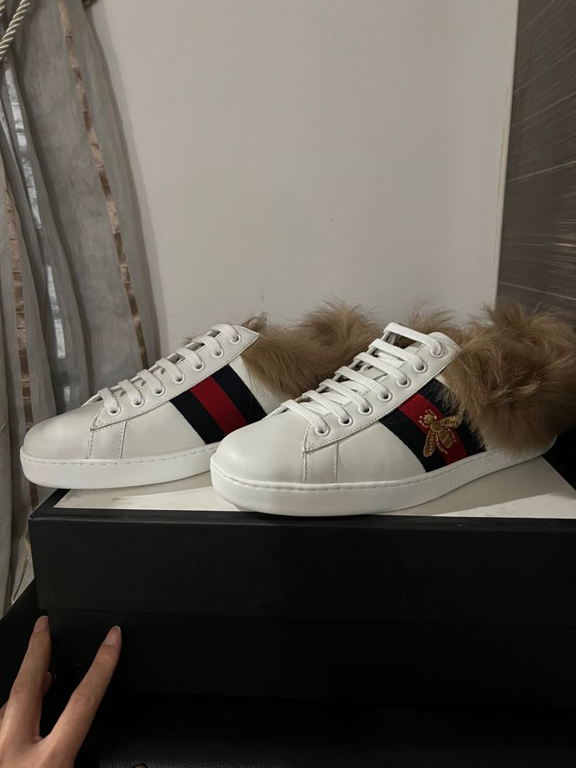 Gucci Ace sneaker with fur, Men's Fashion, Footwear, Sneakers on Carousell