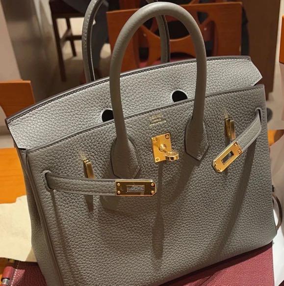 Hermes Birkin bag 25 Gris meyer Togo leather Silver hardware