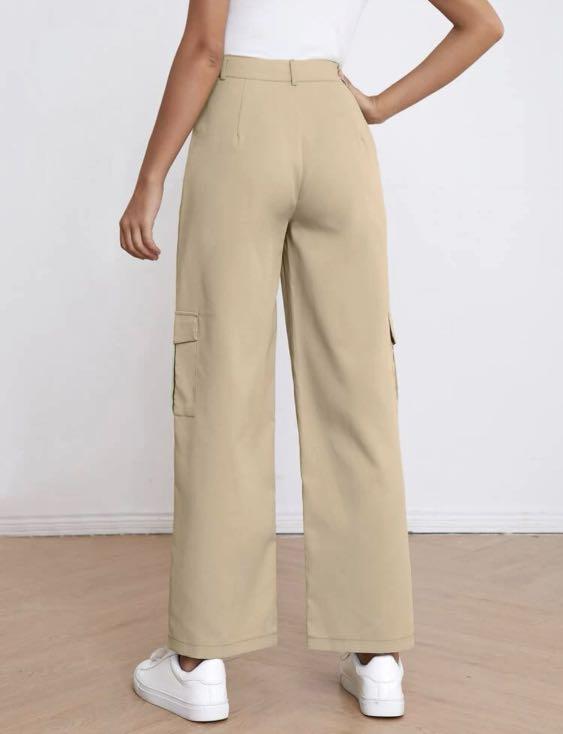 Beige Mokko Women Pants, Tall Women Pants, High Waisted Pants