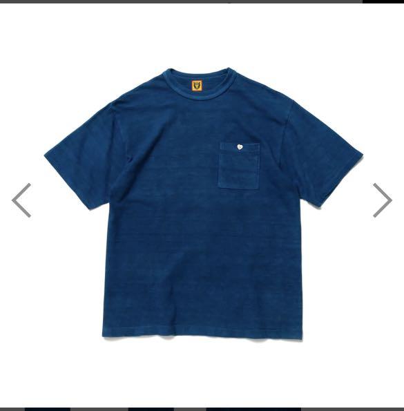 Human made 人間製indigo denim pocket tee 藍染S size women, 男裝 