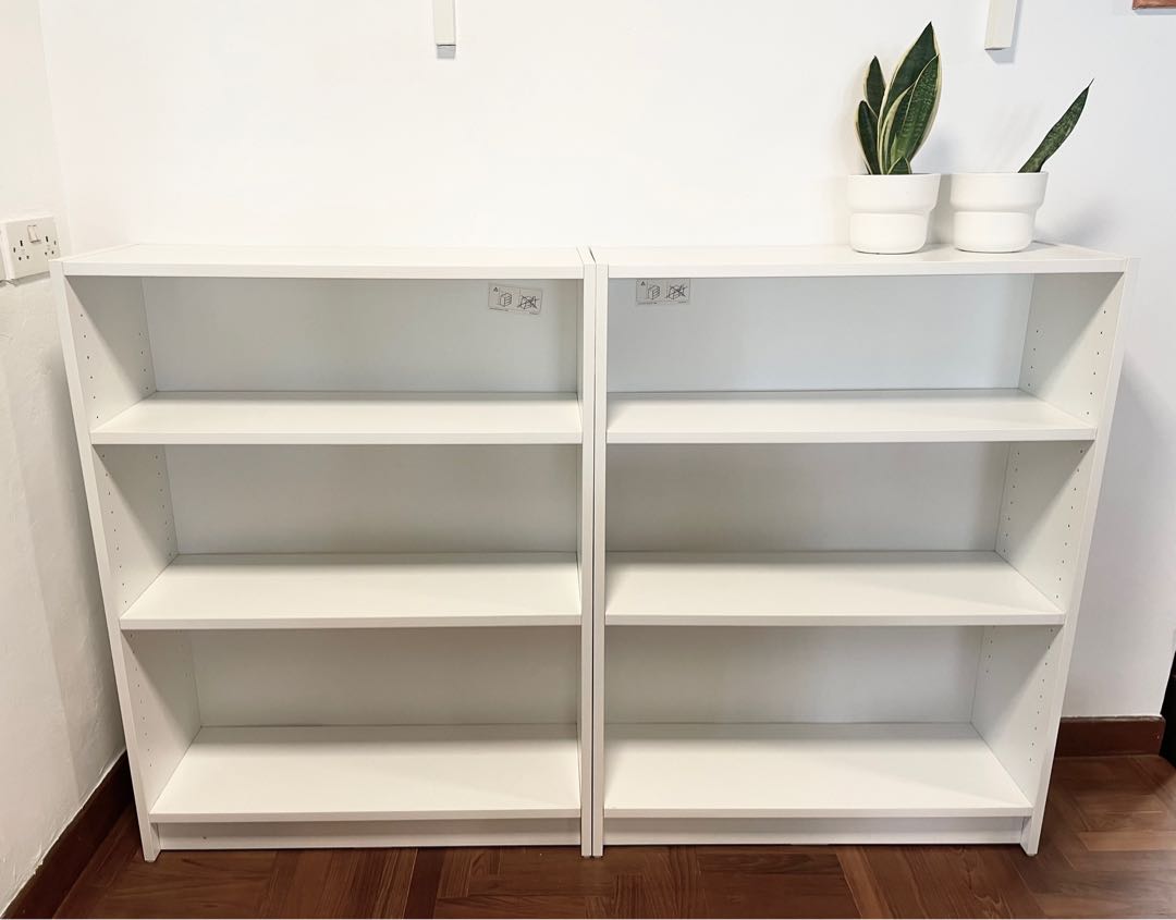 IKEA Billy short bookshelves x 2, Furniture & Home Living, Furniture