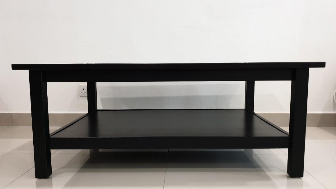 IKEA HEMNES Coffee Table Solid Wood, BlackBrown 118x75cm, Furniture