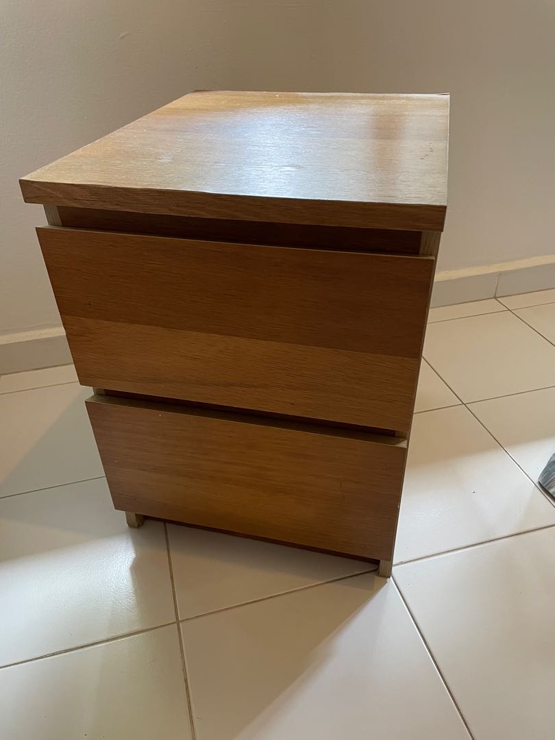 IKEA MALM bedside table x2, Furniture & Home Living, Furniture, Shelves