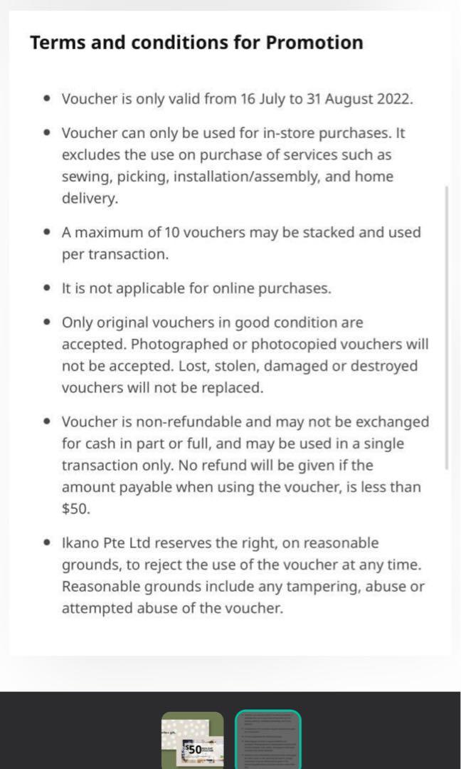 Ikea voucher 100 last chance , Furniture & Home Living, Furniture